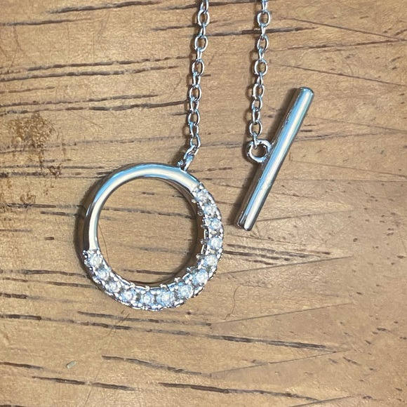 Silver Hespera circle necklace, petite and elegant. - Picture 3 of 3